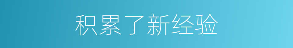 积累了新经验的同义词