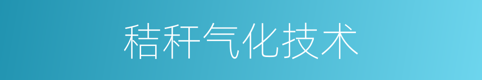 秸秆气化技术的同义词