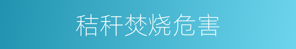 秸秆焚烧危害的同义词