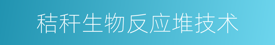 秸秆生物反应堆技术的同义词