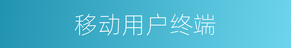 移动用户终端的同义词