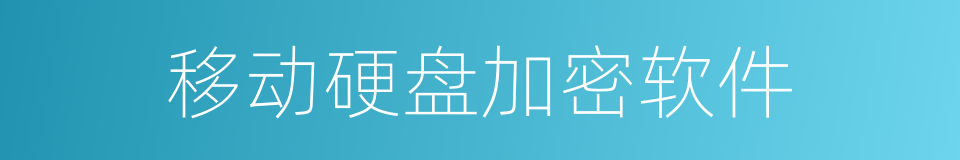 移动硬盘加密软件的同义词