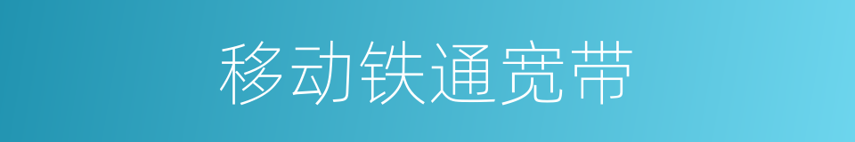 移动铁通宽带的同义词