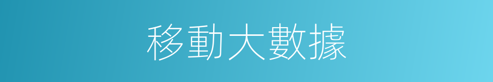 移動大數據的同義詞