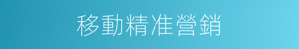 移動精准營銷的同義詞