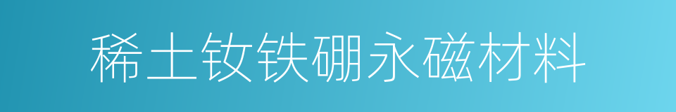 稀土钕铁硼永磁材料的同义词