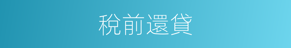 稅前還貸的同義詞