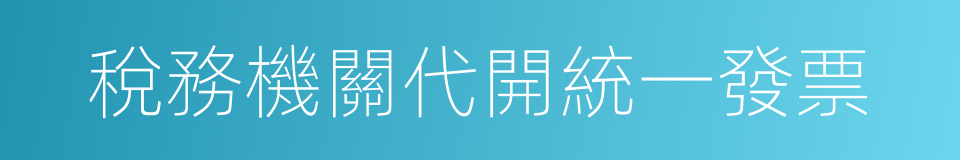 稅務機關代開統一發票的同義詞