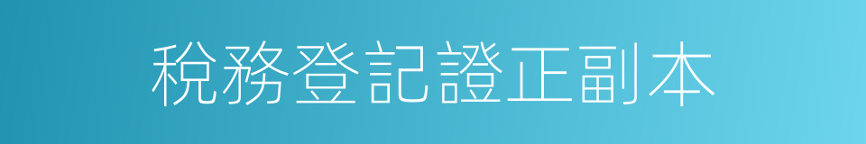 稅務登記證正副本的同義詞