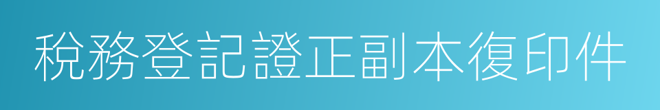 稅務登記證正副本復印件的同義詞