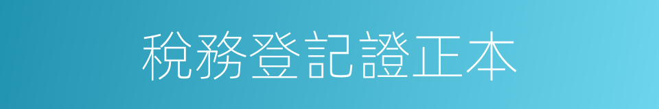 稅務登記證正本的同義詞