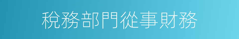 稅務部門從事財務的同義詞