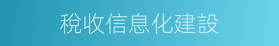 稅收信息化建設的同義詞