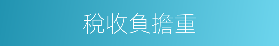 稅收負擔重的同義詞