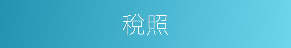 稅照的同義詞