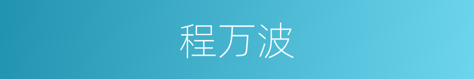 程万波的同义词