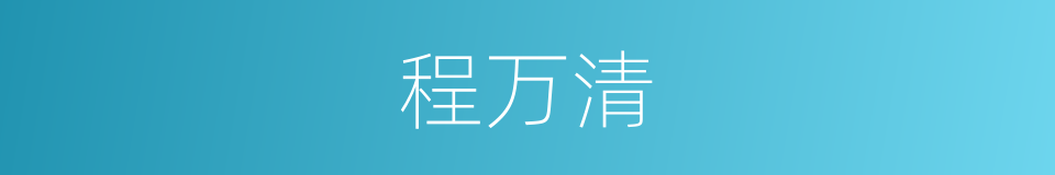 程万清的同义词