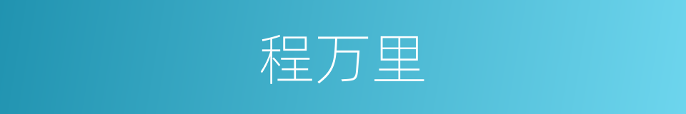程万里的同义词