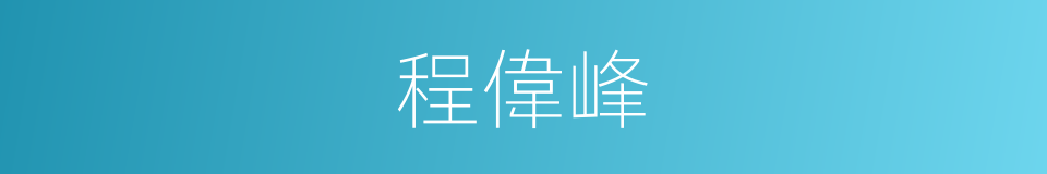 程偉峰的同義詞
