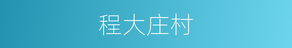 程大庄村的同义词
