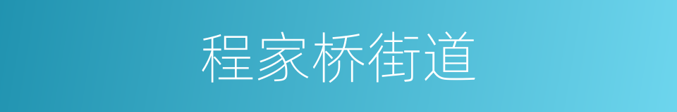 程家桥街道的同义词