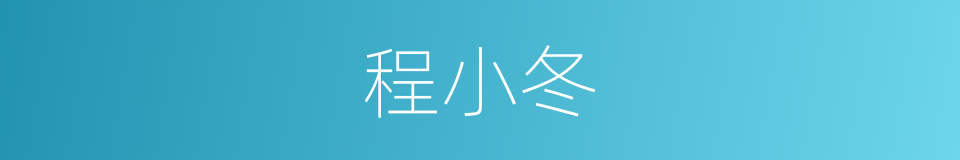 程小冬的同义词