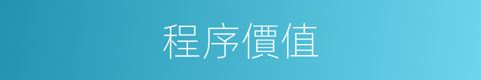 程序價值的同義詞