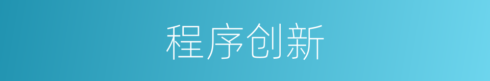 程序创新的同义词