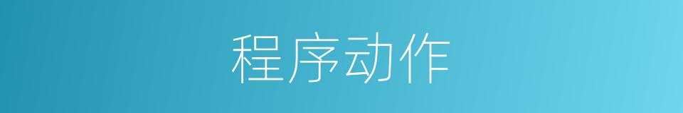 程序动作的意思