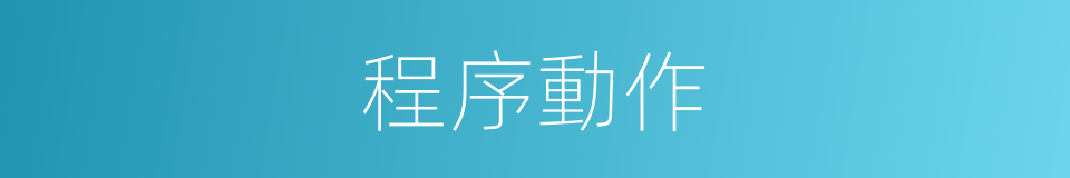 程序動作的意思