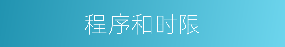 程序和时限的同义词