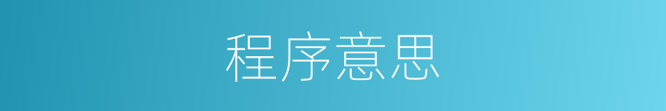 程序意思的同义词
