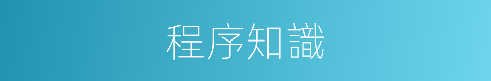 程序知識的同義詞