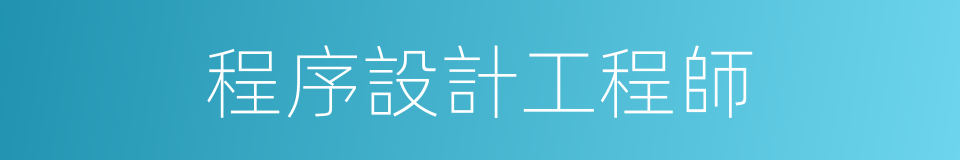 程序設計工程師的同義詞