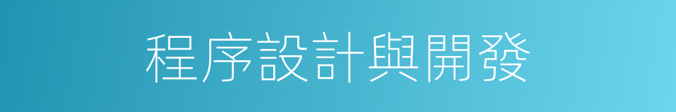 程序設計與開發的同義詞