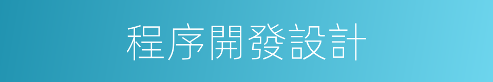 程序開發設計的同義詞