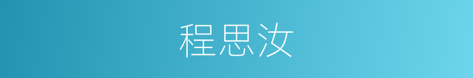 程思汝的同义词