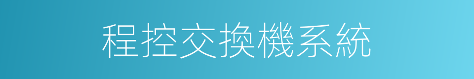 程控交換機系統的同義詞