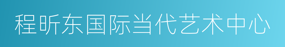 程昕东国际当代艺术中心的同义词