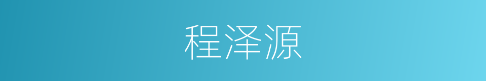 程泽源的同义词
