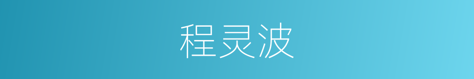 程灵波的同义词