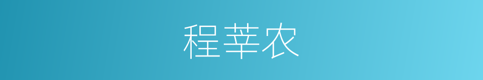 程莘农的同义词