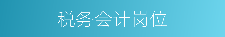 税务会计岗位的同义词