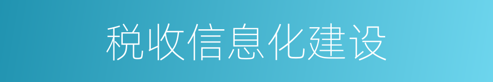 税收信息化建设的同义词