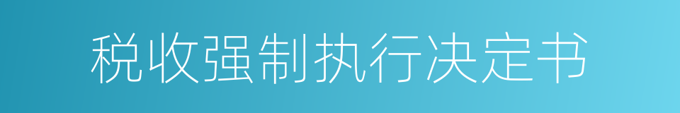 税收强制执行决定书的同义词