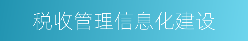 税收管理信息化建设的同义词