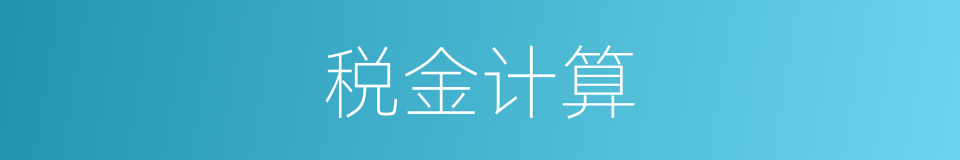 税金计算的同义词