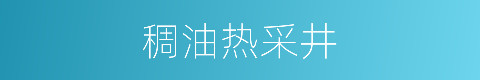 稠油热采井的同义词