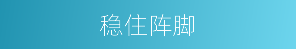 稳住阵脚的同义词