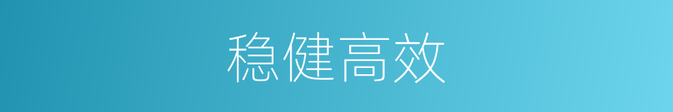 稳健高效的同义词